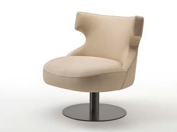 ROXANE - Swivel leather armchair with removable cover by Siwa Soft Style - view 2